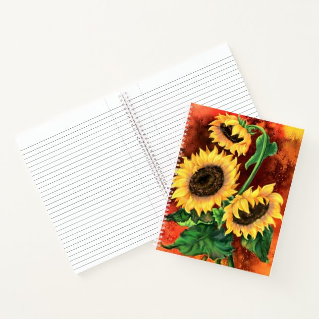 Watercolor Sunflowers Notebook (Inside)