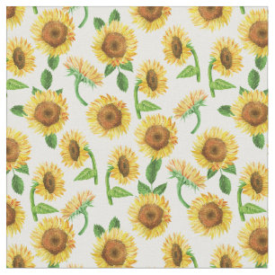 watercolor sunflowers pattern fabric