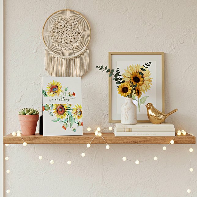 Watercolor sunflowers personalised    plaque (Creator Uploaded)