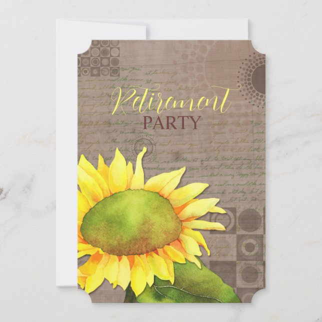 Watercolor Sunflowers Retirement Party Invitation (Front)