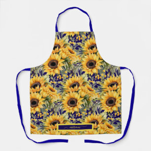 Watercolor Sunflowers Van Gogh Style Apron