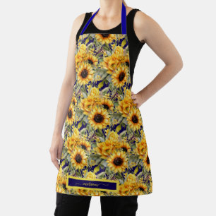 Watercolor Sunflowers Van Gogh Style Apron