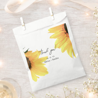 Watercolor Sunflowers Wedding Favour Bag