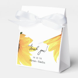 Watercolor Sunflowers Wedding Favour Box