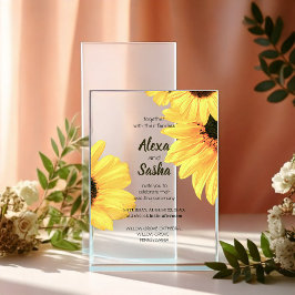 Watercolor Sunflowers Wedding Invitation
