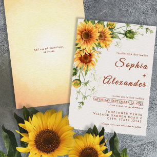 Watercolor Sunflowers Wedding Invitation