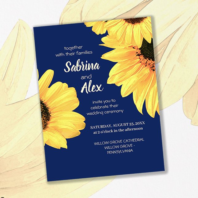 Watercolor Sunflowers Wedding Invitation Postcard (Creator Uploaded)
