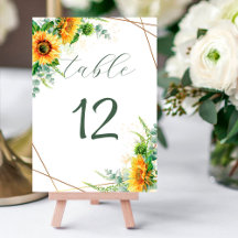 Watercolor Sunflowers with Faux Gold Foil Frame