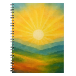 Watercolor Sunrise Landscape Painting Notebook