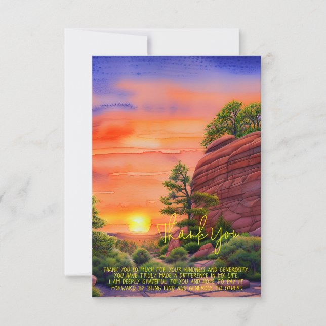 Watercolor Sunset and red rocks customisable Card (Front)
