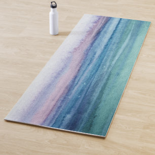 Watercolor Sunset Beach Yoga Mat