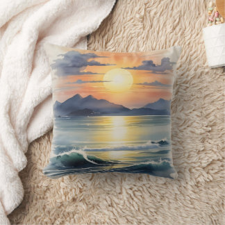 Watercolor Sunset Cushion
