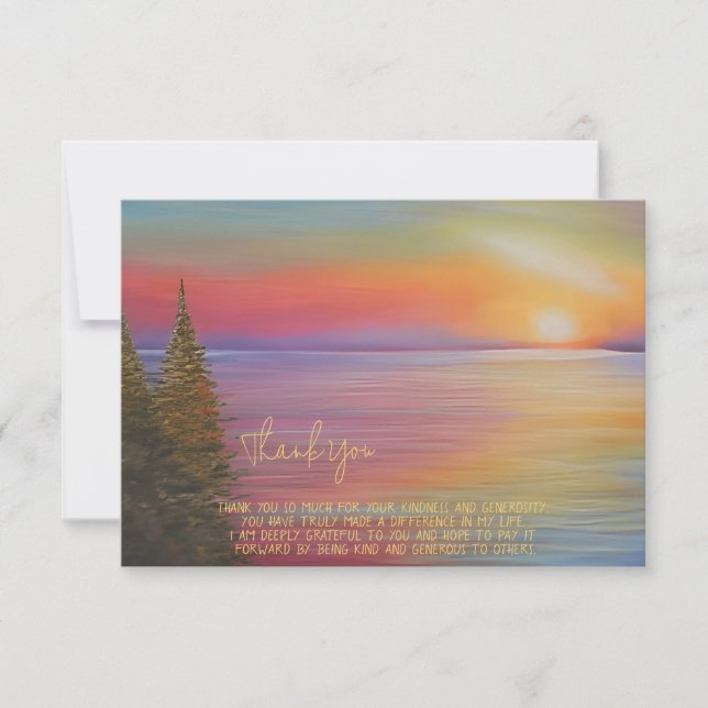 Watercolor sunset customisable card (Front)