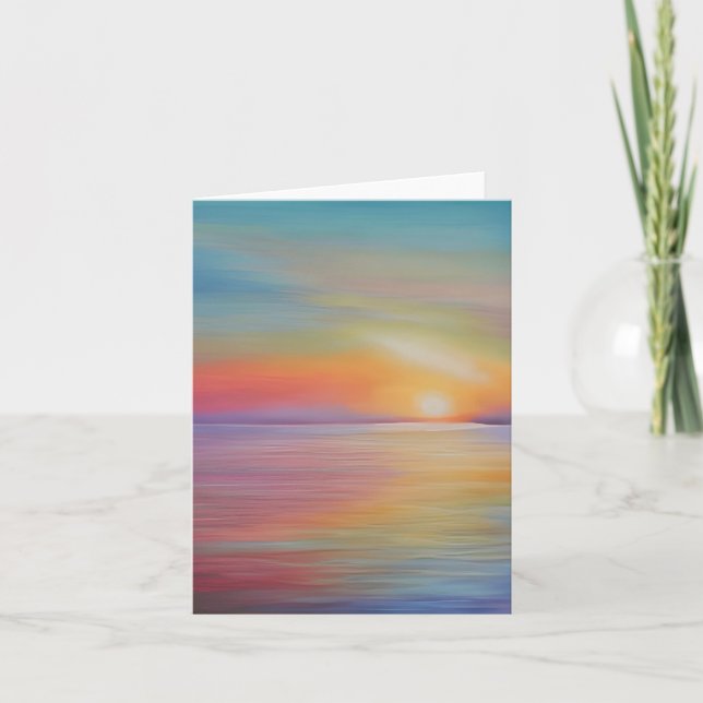 Watercolor sunset customisable card (Front)