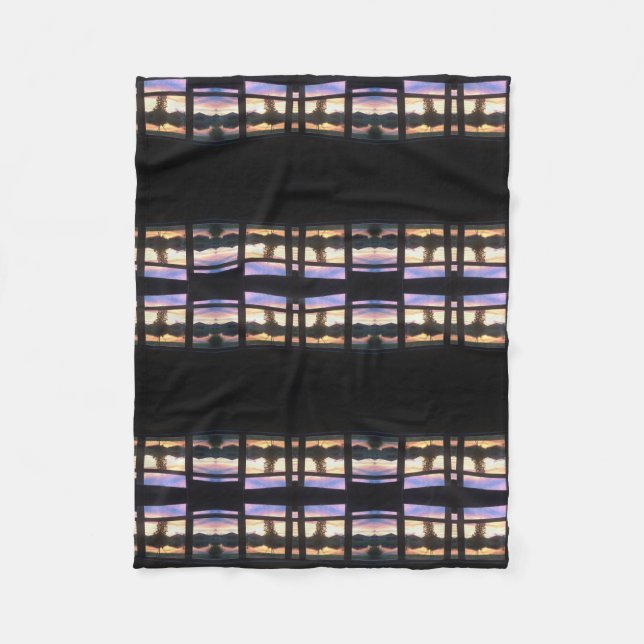 Watercolor Sunset Fleece Blanket (Front)