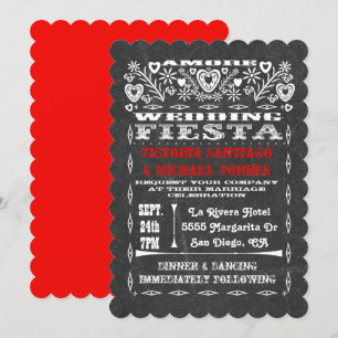 Watercolor Sunset Mexican Wedding Papel Picado Invitation