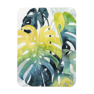 Watercolor Sunset Palm Tree Leaves Magnet