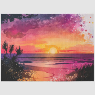 Watercolor Sunset Series Design 10 Tissue Paper