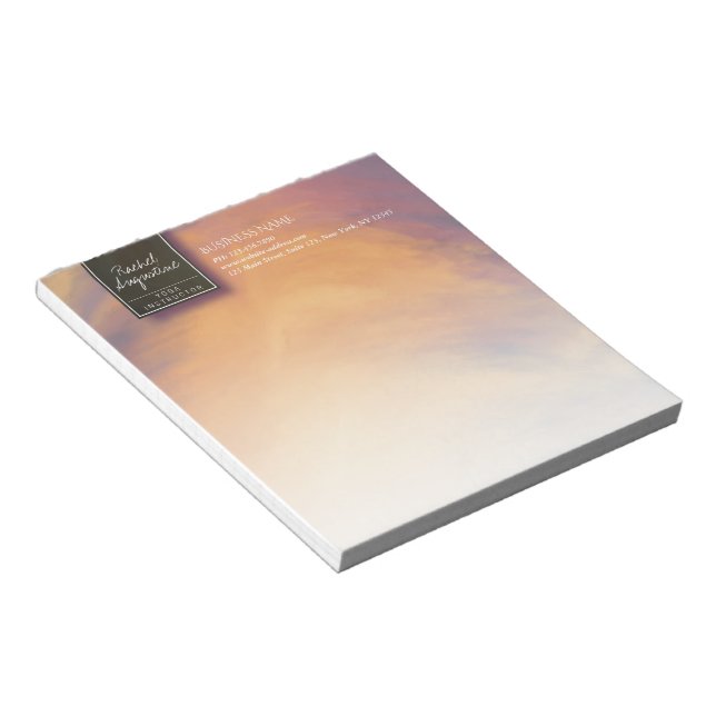 Watercolor Sunset Sky YOGA Meditation Instructor Notepad (Angled)
