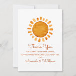 Watercolor Sunshine Baby Shower Thank You<br><div class="desc">Watercolor sunshine and modern boho rainbow baby shower "thank you" card</div>