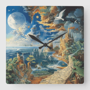 Watercolor Surrealism Wall Clock