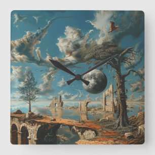 Watercolor Surrealism Wall Clock