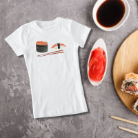 Watercolor Sushi And Chopsticks