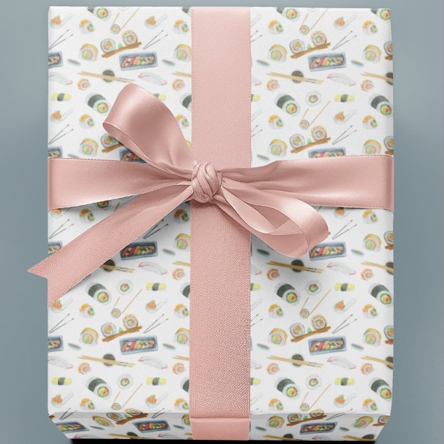 Watercolor Sushi and Sashimi  Wrapping Paper (Creator Uploaded)