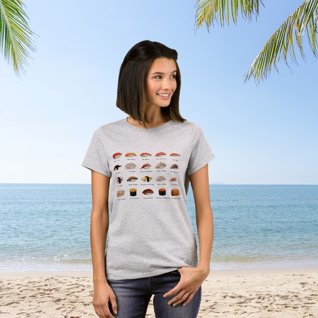 Watercolor Sushi Chart  T-Shirt (Creator Uploaded)