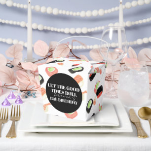 Watercolor Sushi Party Hibachi Sushi Rolls Favour Box