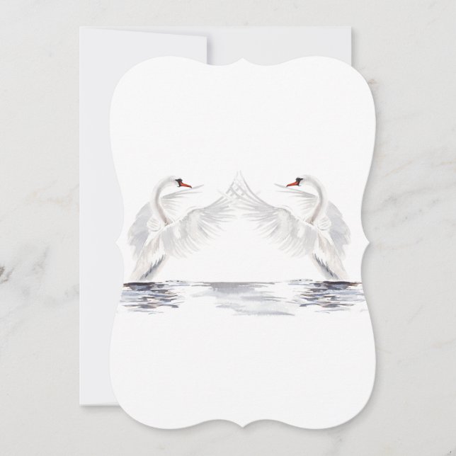 Watercolor Swans Card (Front)