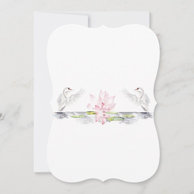 Watercolor Swans Card (Front)