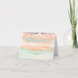 Watercolor Swash Beach Wedding Thank You Card