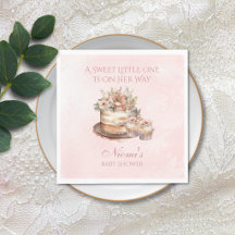 Watercolor Sweet Baby Shower Napkin