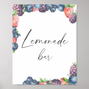 Watercolor sweet berry - lemonade bar poster