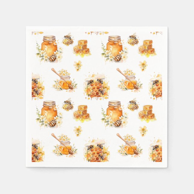 Watercolor Sweet Honey Napkin (Front)