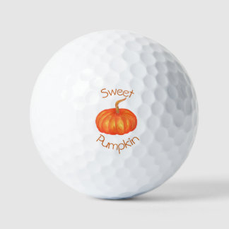Watercolor sweet orange pumpkin golf balls