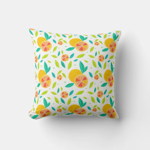 Watercolor Sweet Oranges Pattern Cushion