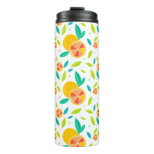 Watercolor Sweet Oranges Pattern Thermal Tumbler
