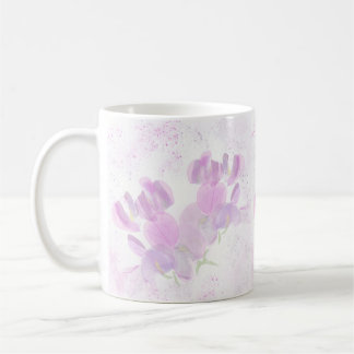 WATERCOLOR SWEET PEAS COFFEE MUG