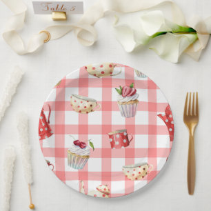 Watercolor Sweet Tea Party Paper Plate