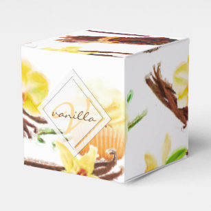 Watercolor Sweet Vanilla Orchid Monogram Favour Box