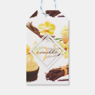 Watercolor Sweet Vanilla Orchid Monogram Gift Tags