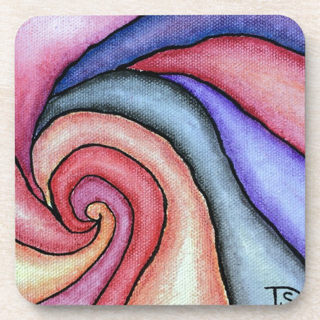 Watercolor Swirl Coaster (Front)