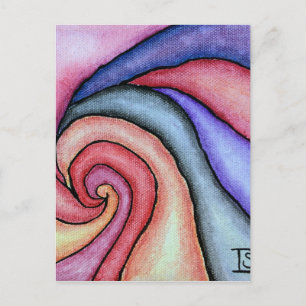 Watercolor Swirl Postcard