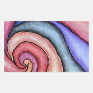 Watercolor Swirl Rectangular Sticker