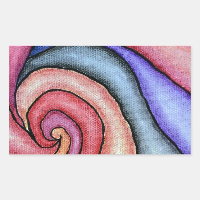 Watercolor Swirl Rectangular Sticker (Front)