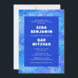 Watercolor Swirl Star Custom PHOTO Bar Bat Mitzvah Invitation<br><div class="desc">Perfect card to announce a bat mitzvah, bar mitzvah or other Jewish celebration! Hand made art for you. FULLY CUSTOMIZABLE! Click on “Personalise” above to edit the text and add your own photo to the back. Click "edit using design tool" to adjust the fonts, colours and placements and to delete...</div>