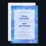 Watercolor Swirl Stars Blue Custom Bar Bat Mitzvah Invitation<br><div class="desc">Perfect card to announce a bat mitzvah, bar mitzvah or other Jewish celebration! Hand made art for you. FULLY CUSTOMIZABLE! Click on “Personalise” above to edit the text. Click "edit using design tool" to adjust the fonts, colours and placements and to delete the back side design if you prefer (I...</div>
