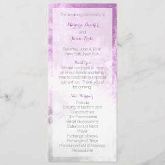Watercolor Swirl Wedding Program Purple